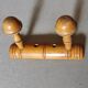 Portemanteau mural 2 patères en bois tourné art déco français vintage