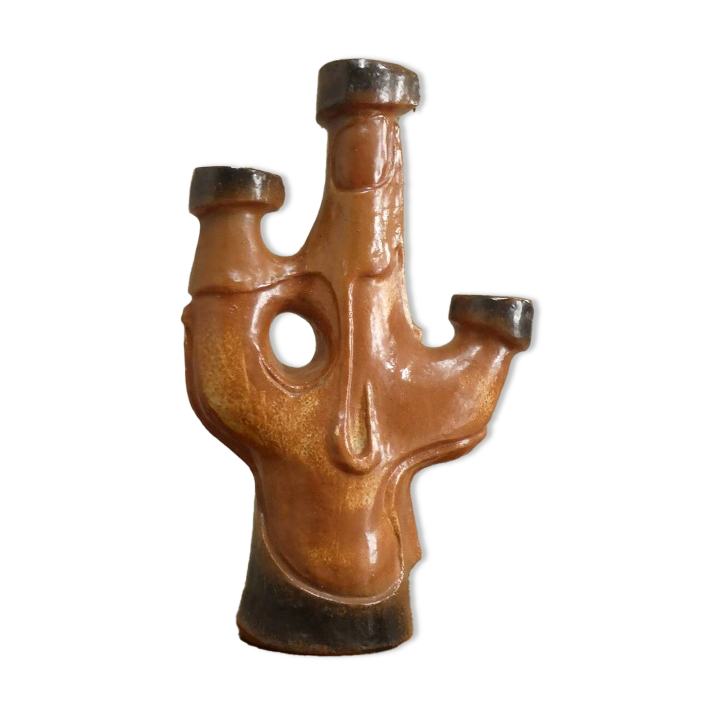 brutalist ceramic candlestick, 1970
