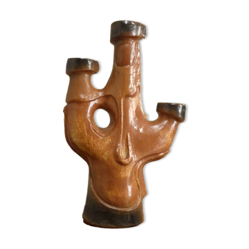 brutalist ceramic candlestick, 1970