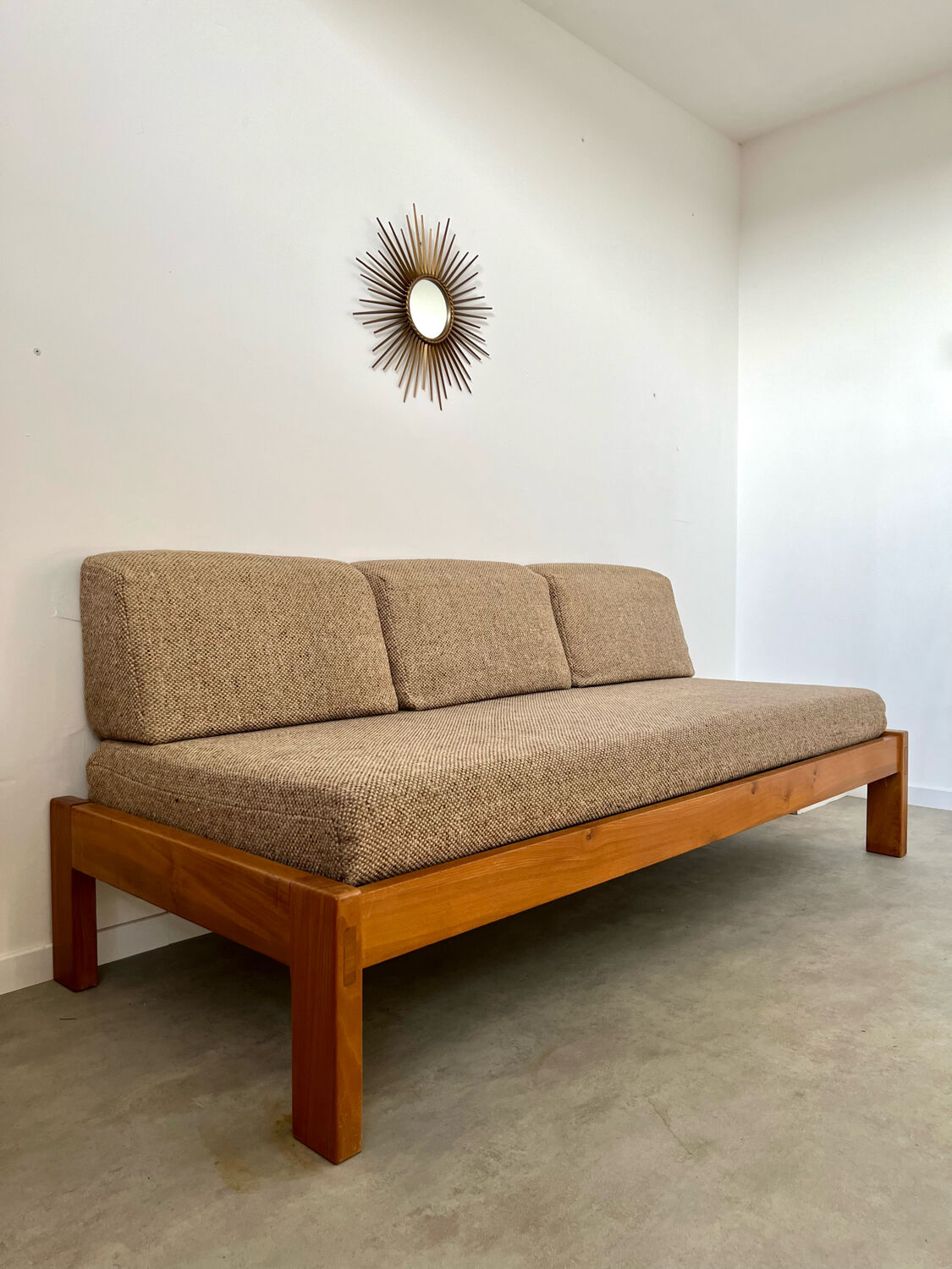 Wooden sofa design Regain France vintage 60s