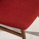 Wooden chairs with burgundy red fabric, circa 1950