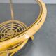 Italian Mid Century Rattan Coffee Table with Glass Top, 1960s