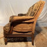 Louis Philippe 19th century 3-seater sofa in walnut, ready to upholster