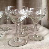 Suite of 12 walking glasses for the digestive in serious crystal years 1930 1940