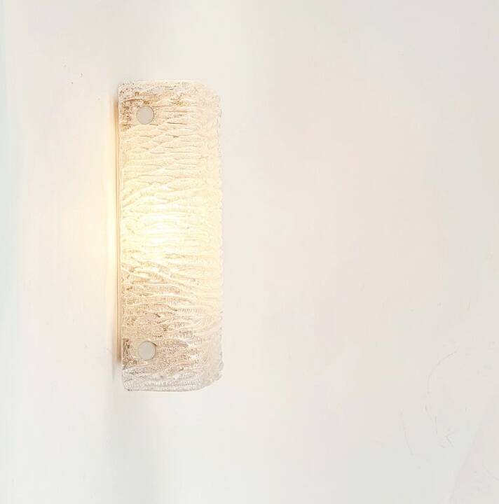 Mid-Century Murano Ice Glass Wall Light from Kaiser Leuchten, Germany, 1960
