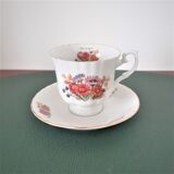 Coffee cup flowers autumn