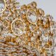 Chandelier in gilded brass and crystal glass inlaid by Palwa, Germany, 1970s.