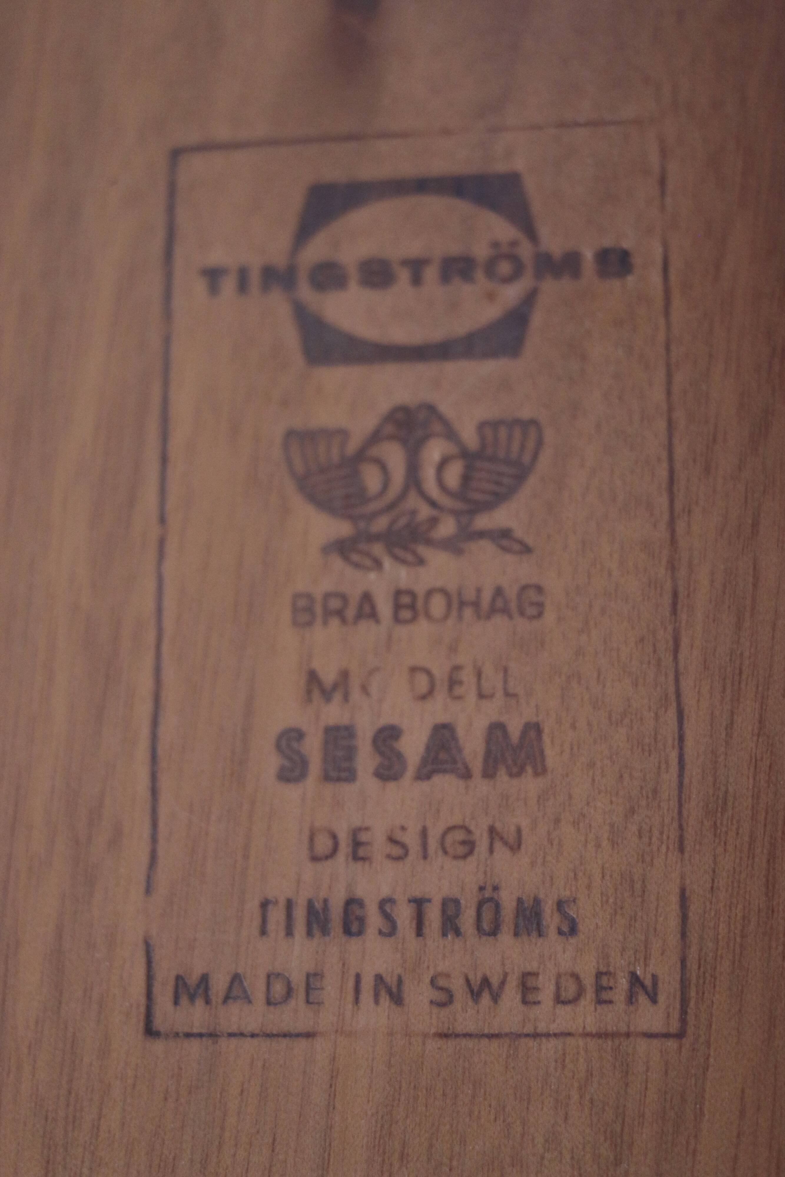 Table basse relevable "elevator" scandinave teck Tingstroms