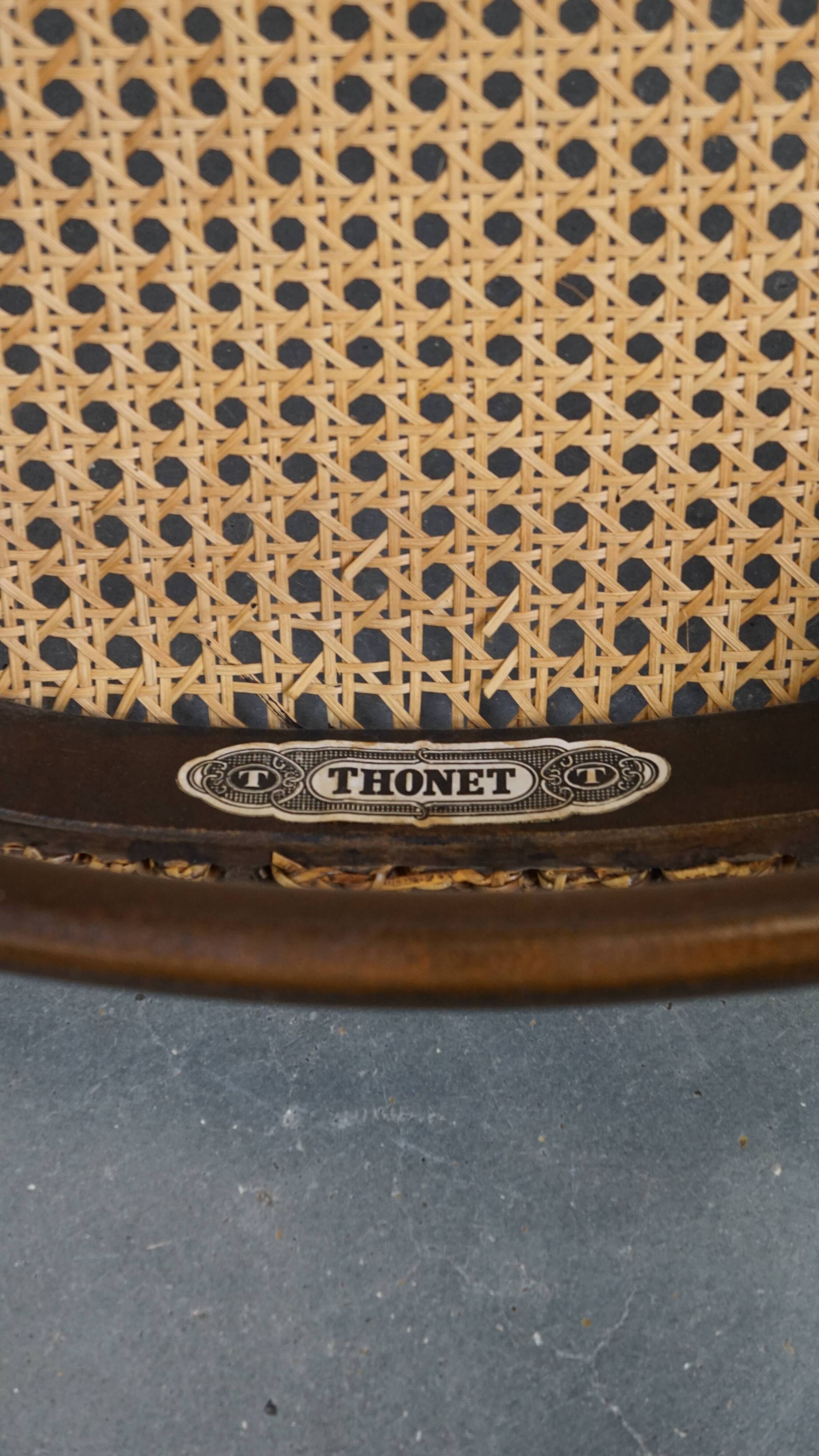 Set of 2 Vintage Bentwood "Long John" Thonet Design High Dining Chairs