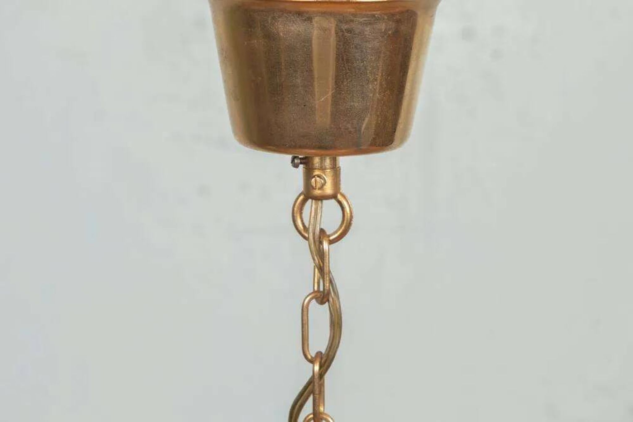 Vintage brass and frosted glass pendant, Vitrika glass pendant.