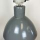 Grey industrial aluminium pendant lamp from polam wilkasy, 1960s