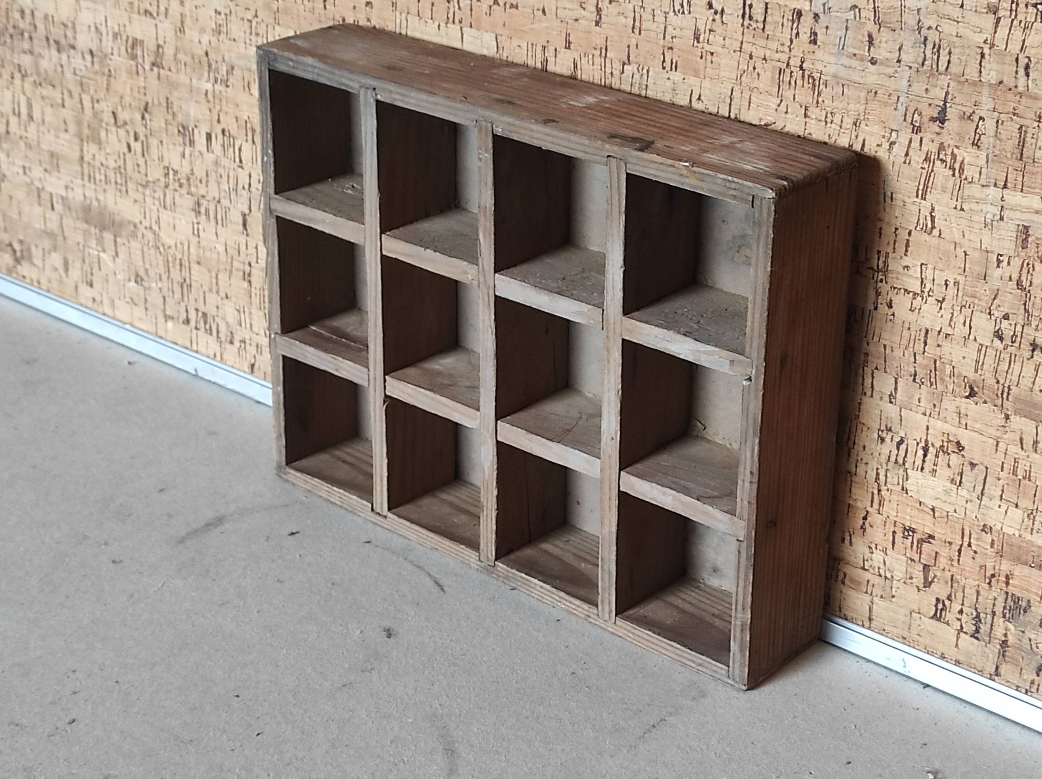 Vintage workshop wood locker in industrial fir 12 factory storage