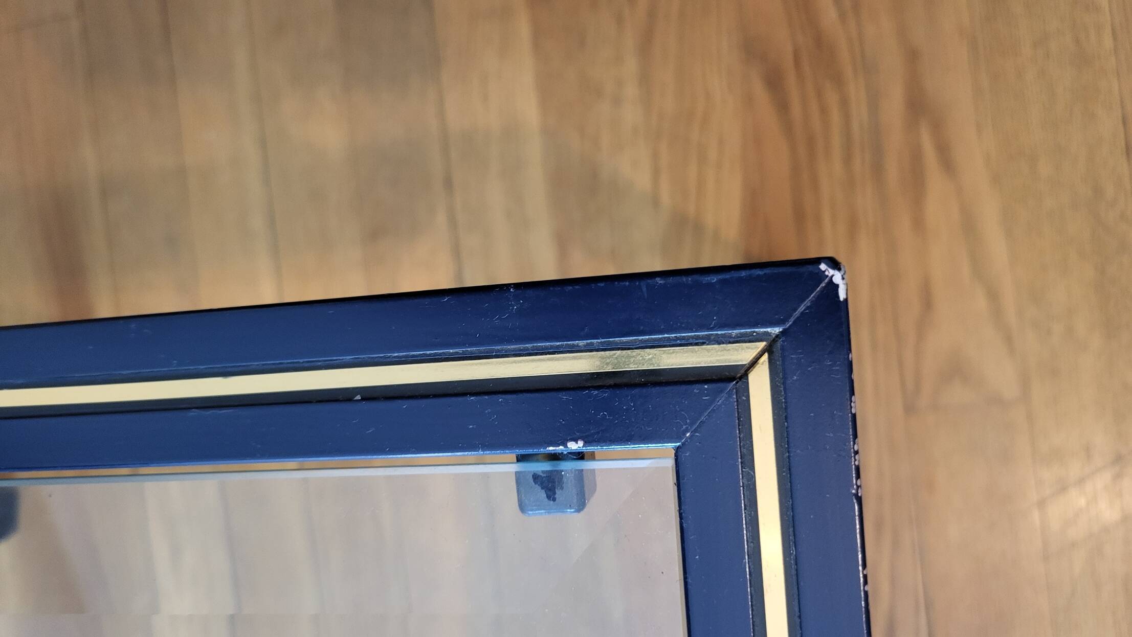 Set of 3 Pierre Vandel nesting tables in blue lacquered metal and glass top, French 1970 Vintage