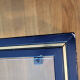 Set of 3 Pierre Vandel nesting tables in blue lacquered metal and glass top, French 1970 Vintage