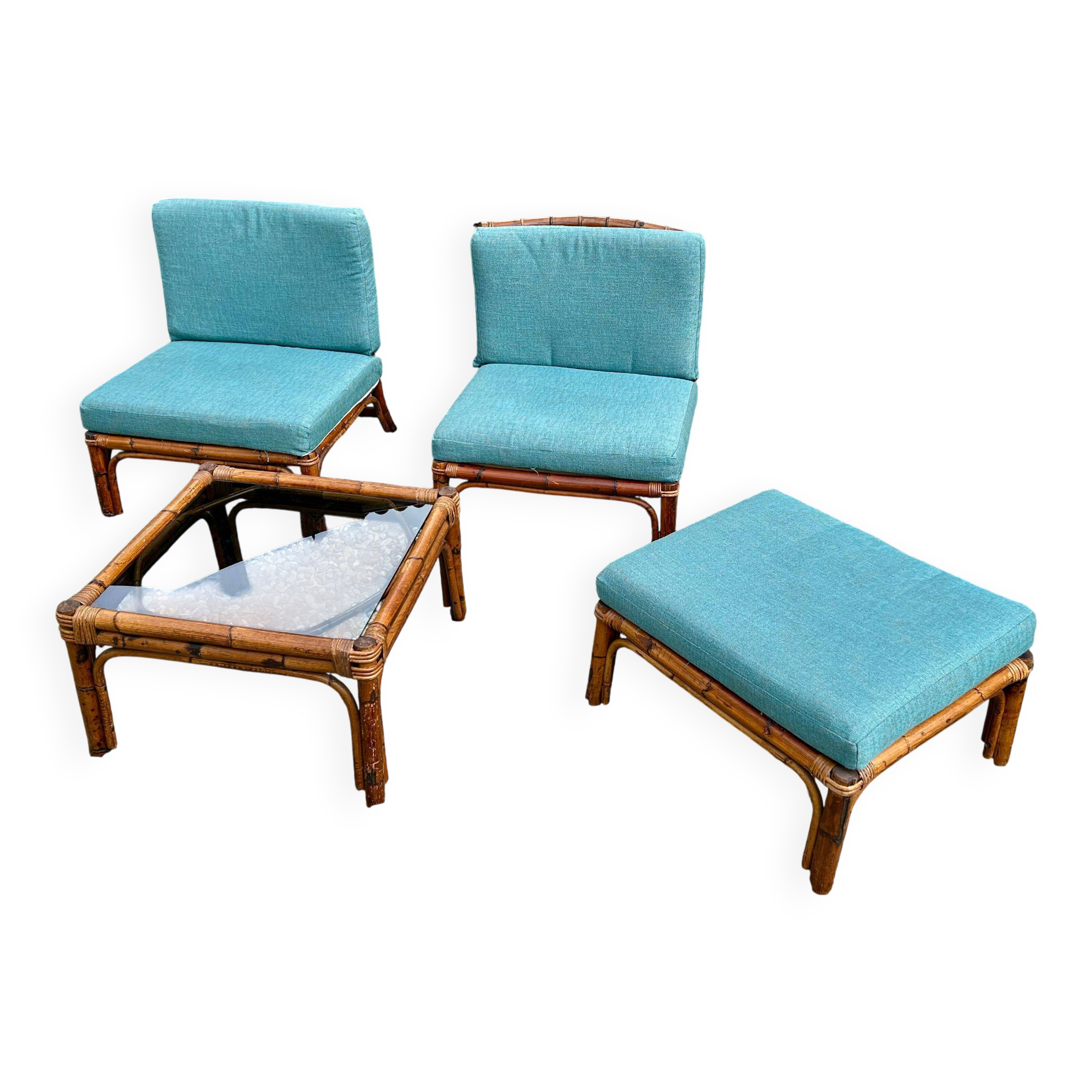Rattan salon attributed to Alberto Smania.