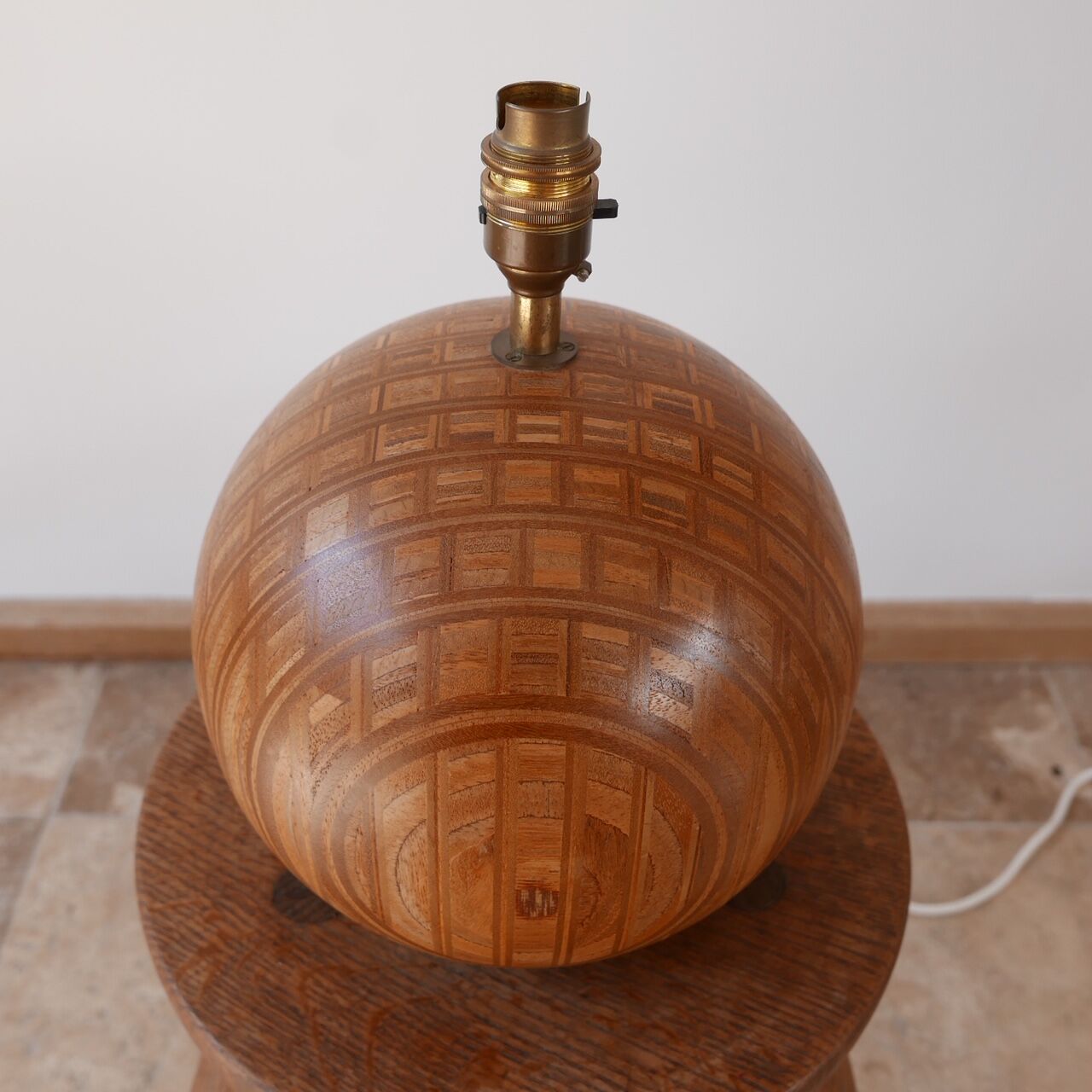 Danish Mid-Century Wooden Globe Table Lamp by Dyrlund