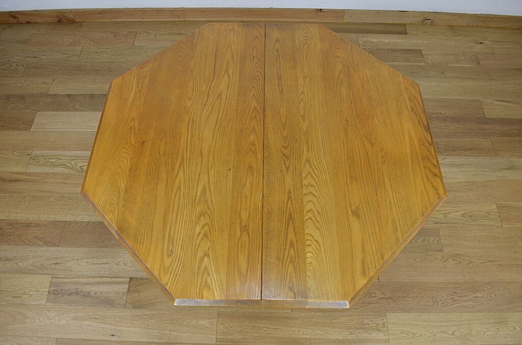 Table de repas en orme vintage Maison Regain, 1980