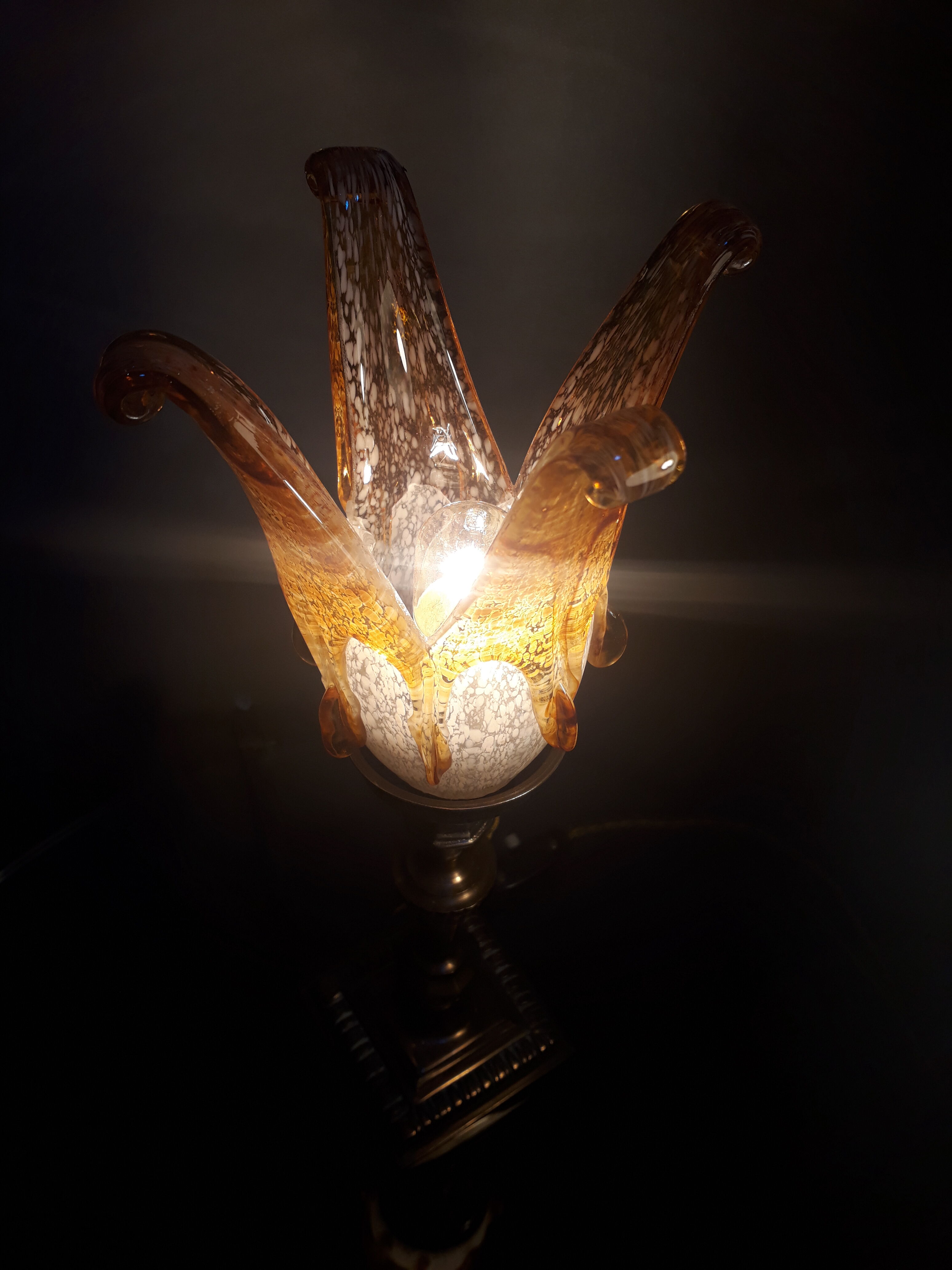 copper brass bronze lamp tulip ancient murano Italy very beautiful