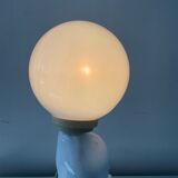 Vintage sea lion lamp in ceramic and opaline