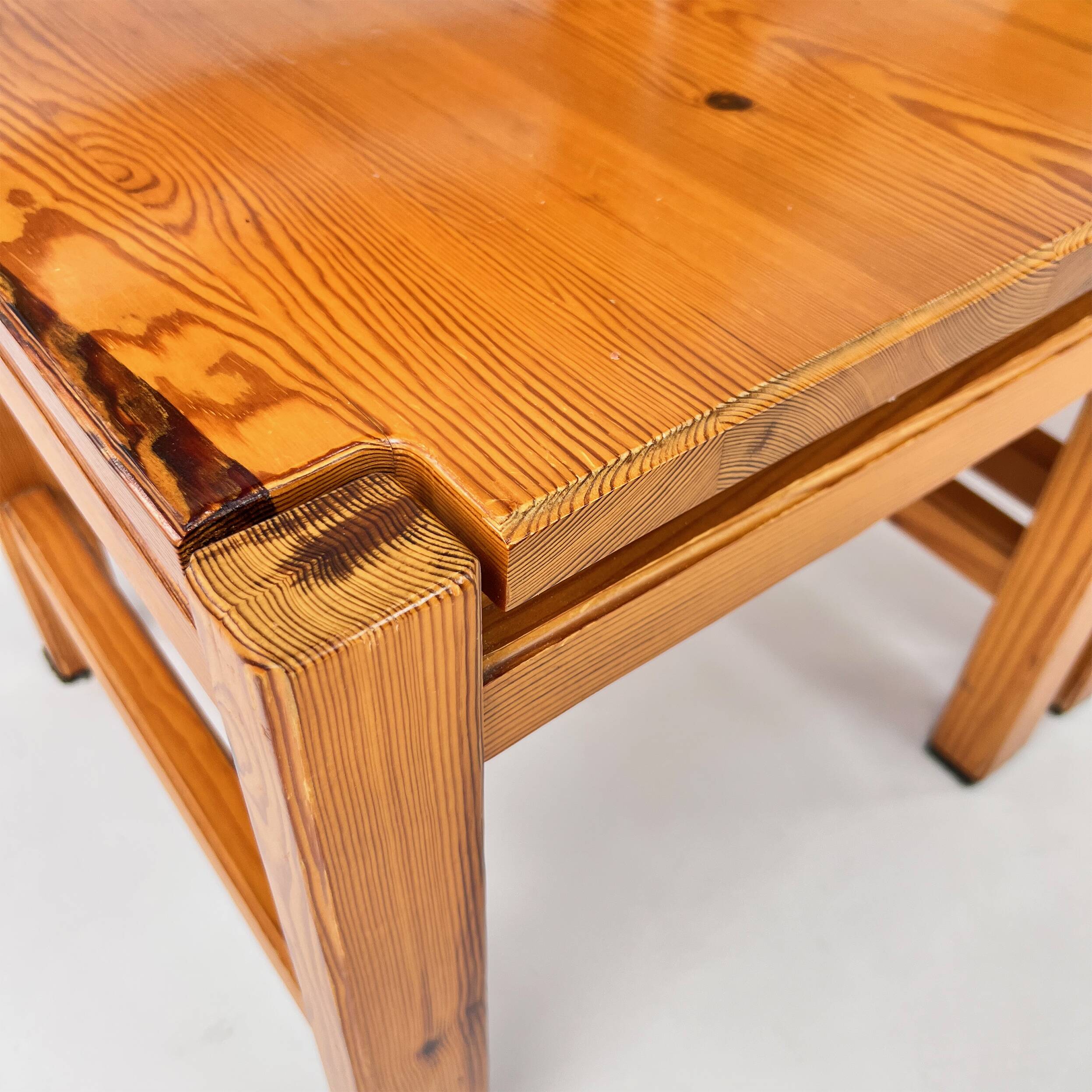 Set of 4 vintage Scandinavian pine dining chairs, 1960s