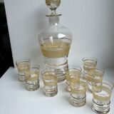 Service à liqueur granité jaune et doré années 50-60