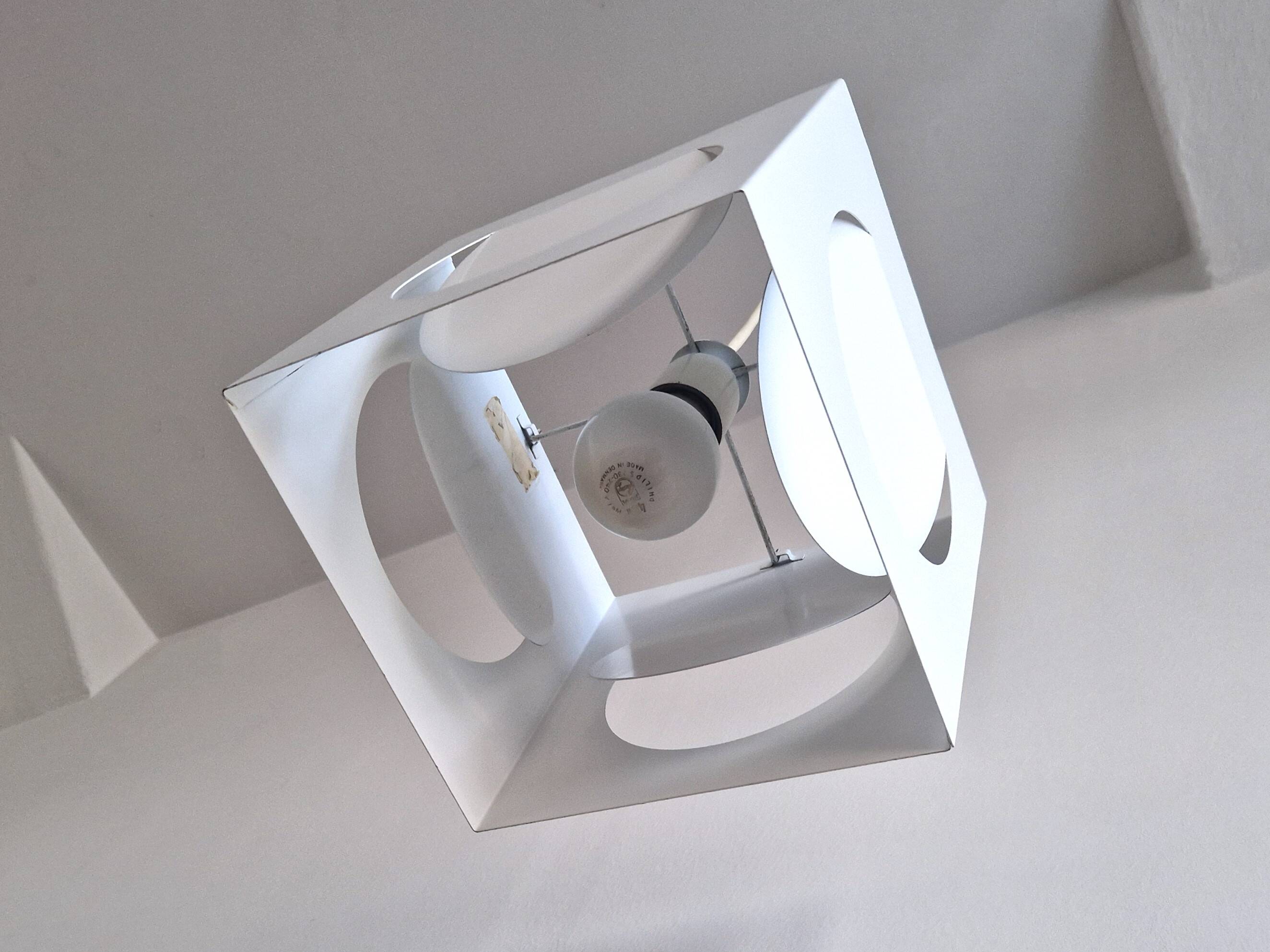 White metal pendant lamp by Shogo Suzuki for Orno, Finland 1960's