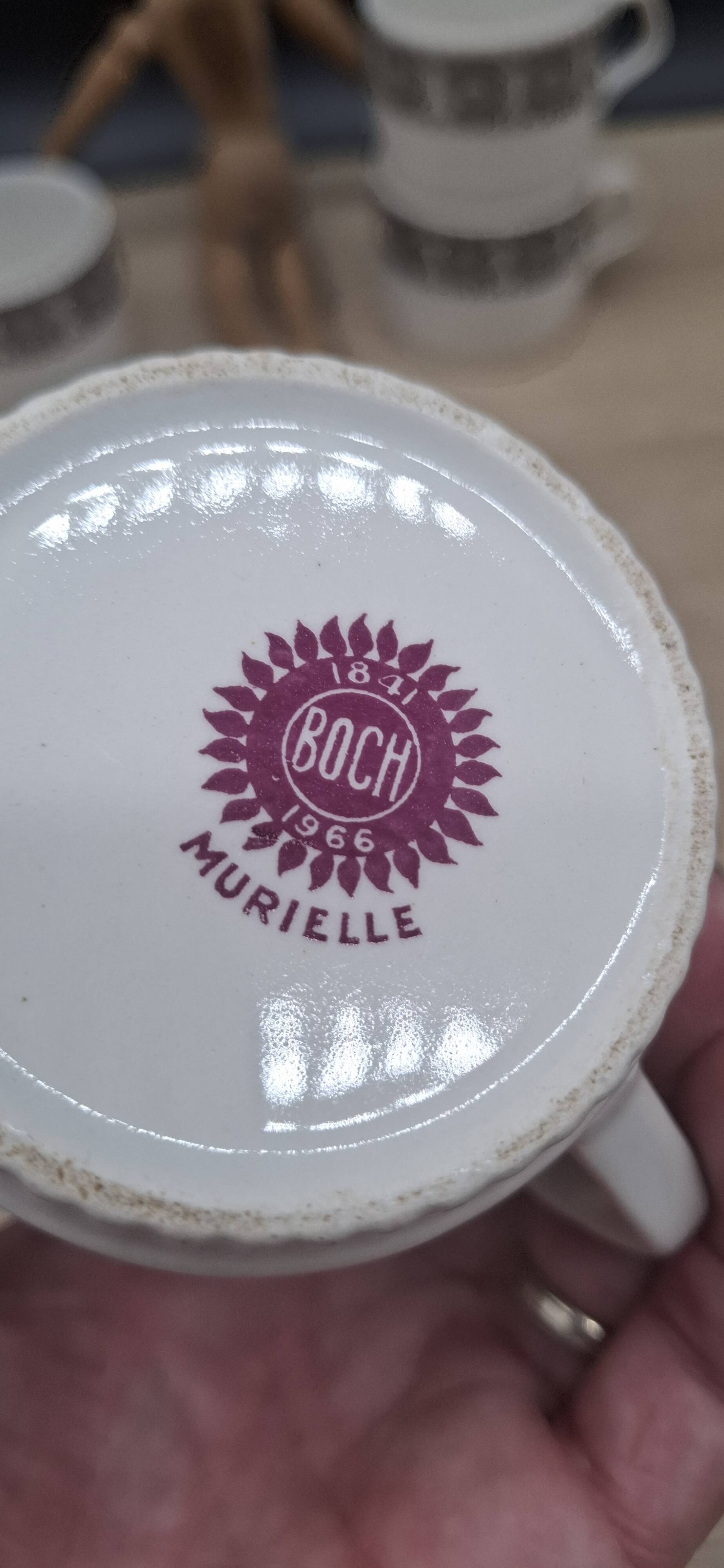 Set of 4 Murielle Boch coffee cups 1960