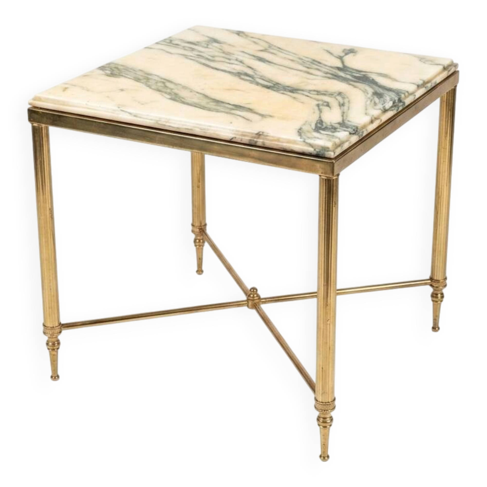 1960s brass and marble side table