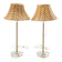 Boréns Boras Table Lamp Glass with Straw Shade Sweden 1960