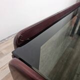 Vintage coffee table by Afra and Tobia Scarpa for Cassina with smoked glass