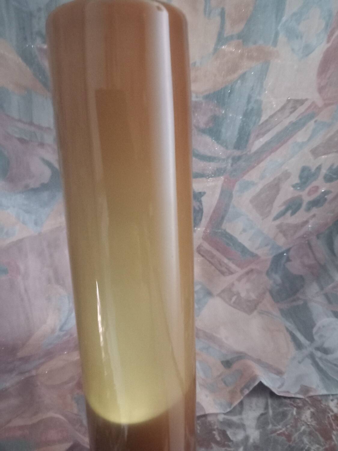 Vintage cylindrical vase in Empoli opaline – amber and brown gradient