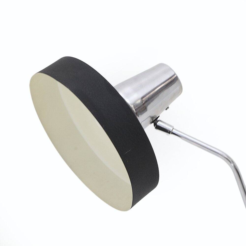 Table lamp in chrome metal and painted black by Seminara, 1960s.