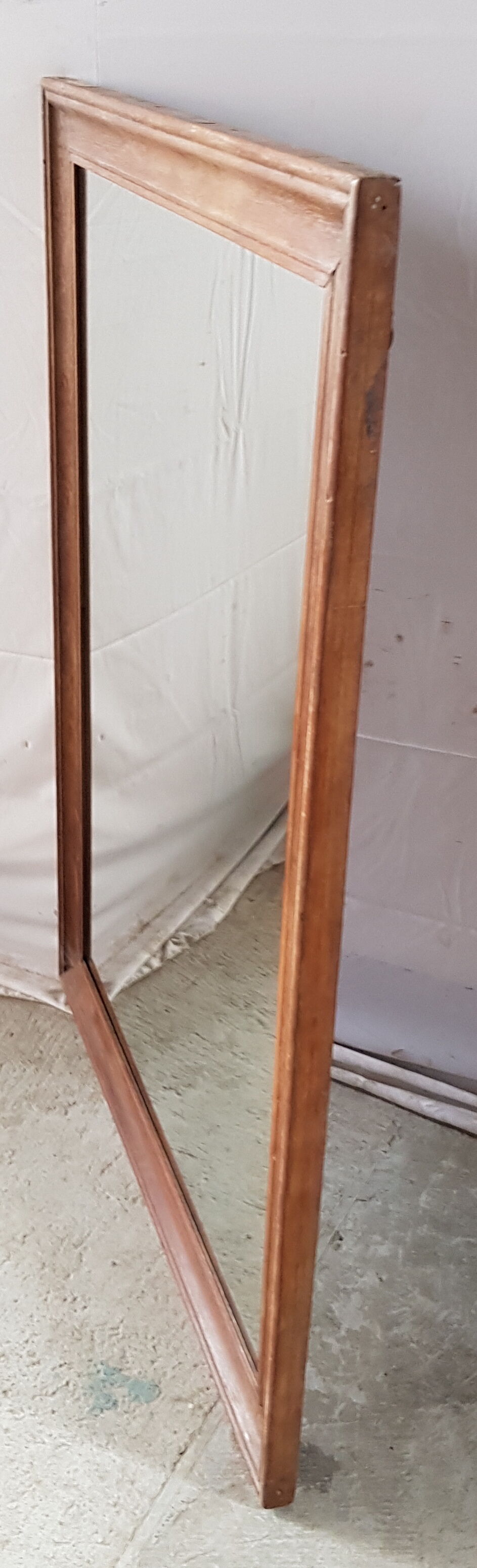 Old mirror with teak frame - 116x91cm