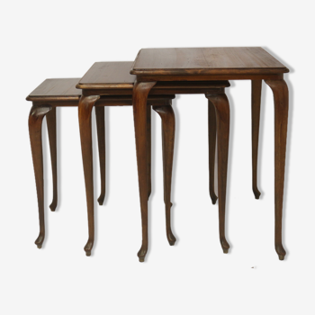 Set of 3 pull-out tables Louis XV style.