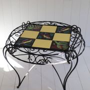 Ceramic coffee table with fish decoration, 1970s