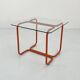 Table à manger tubulaire orange en métal et verre, 1980