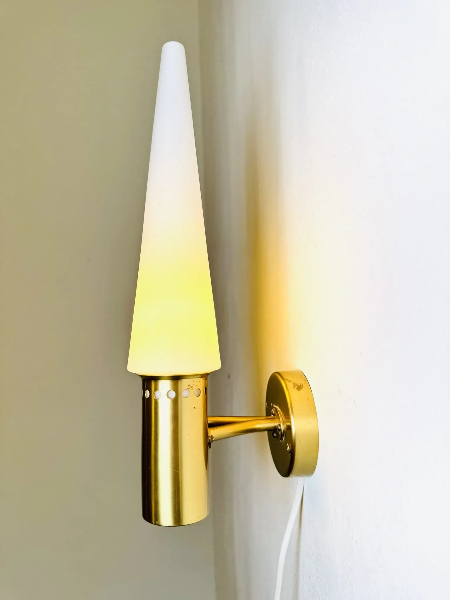 Brass Coloured Double Wall Lamp By Hans-Agne Jakobsson For Markaryd, Sweden, 1960'S