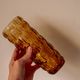 Amber glass cylindrical vase by Frantisek Vizner for Sklo Union