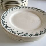 Ivory plates in iron earthenware Choisy in the early 50s