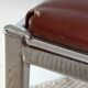 Pair of vintage stackable stools in faux leather and chrome - 70s