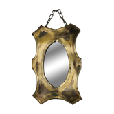 Brutalist brass mirror