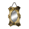 Brutalist brass mirror