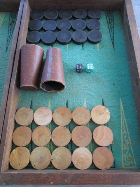 Jeu de Backgammon/jacquet ancien en bois
