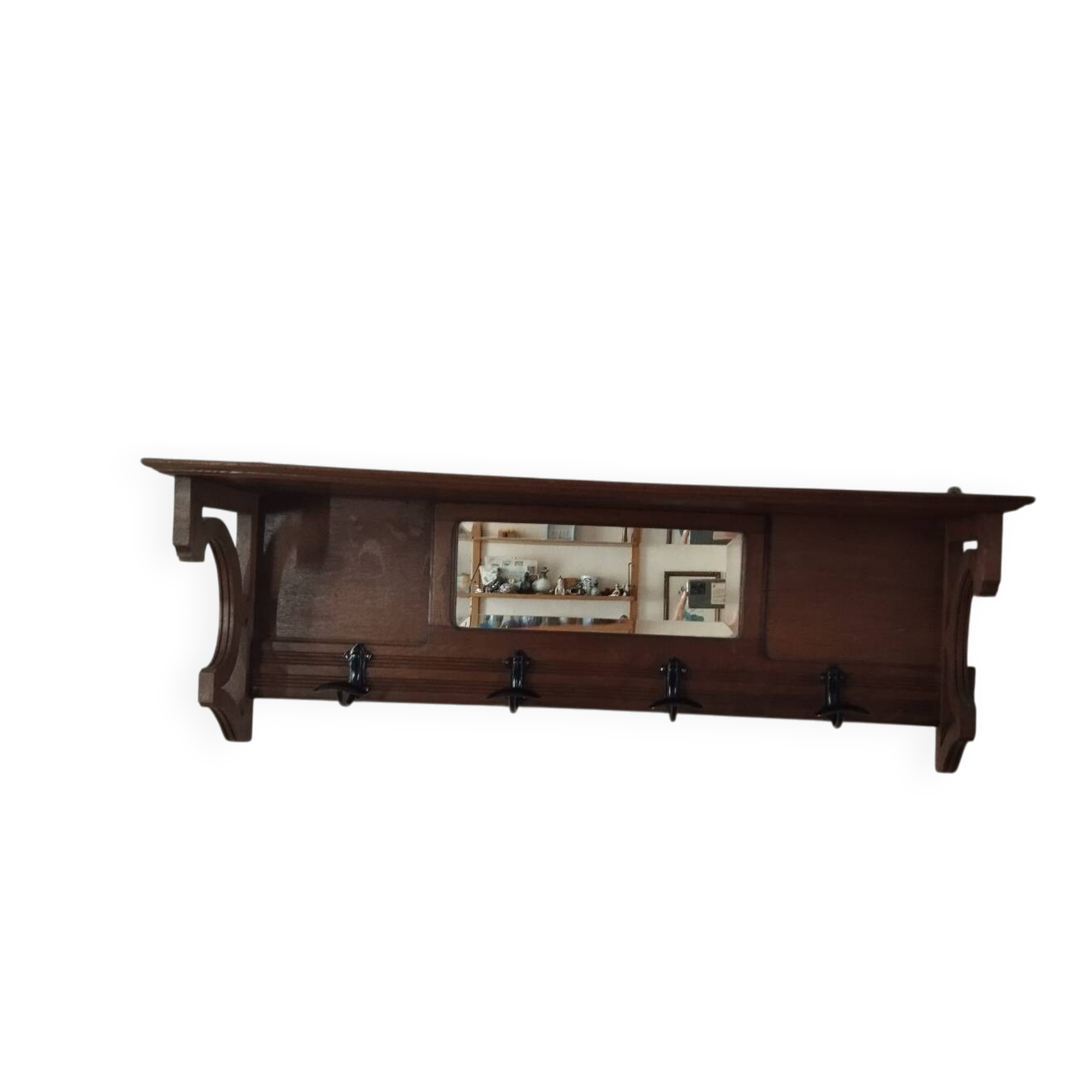 Wall-mounted coat rack, entryway shelf