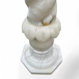 Neoclassical alabaster urn lamp on column