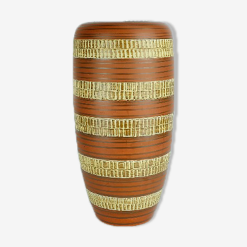 West german mid century vase duemler & breiden model 166 30 relief and stripe decor 1950s 1960s wgp