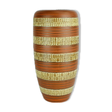 Vase allemand du milieu du siècle Duemler & Breiden modèle 166 30 décor en relief et rayures années 1950-1960 wgp