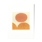 Abstract one-design illustration on dated and signed paper without frame