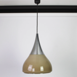 Iced brown opaline glass pendant lamp