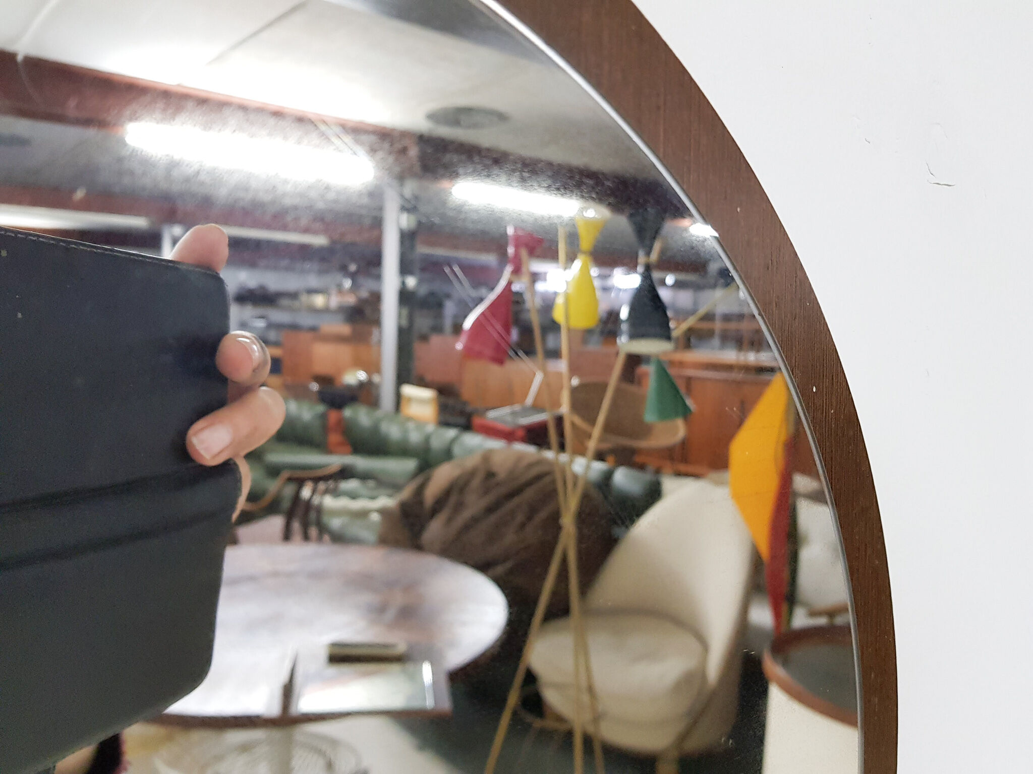 Mid-century teak mirror 40cm